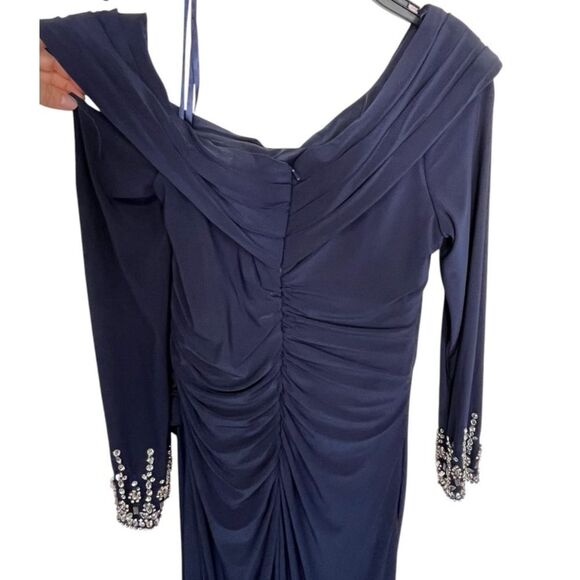 Mac Duggal Navy Long Sleeve Dress - Picture 7 of 12
